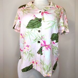 Vintage Island Winds Fine Anytime Light Pink Floral Shirt